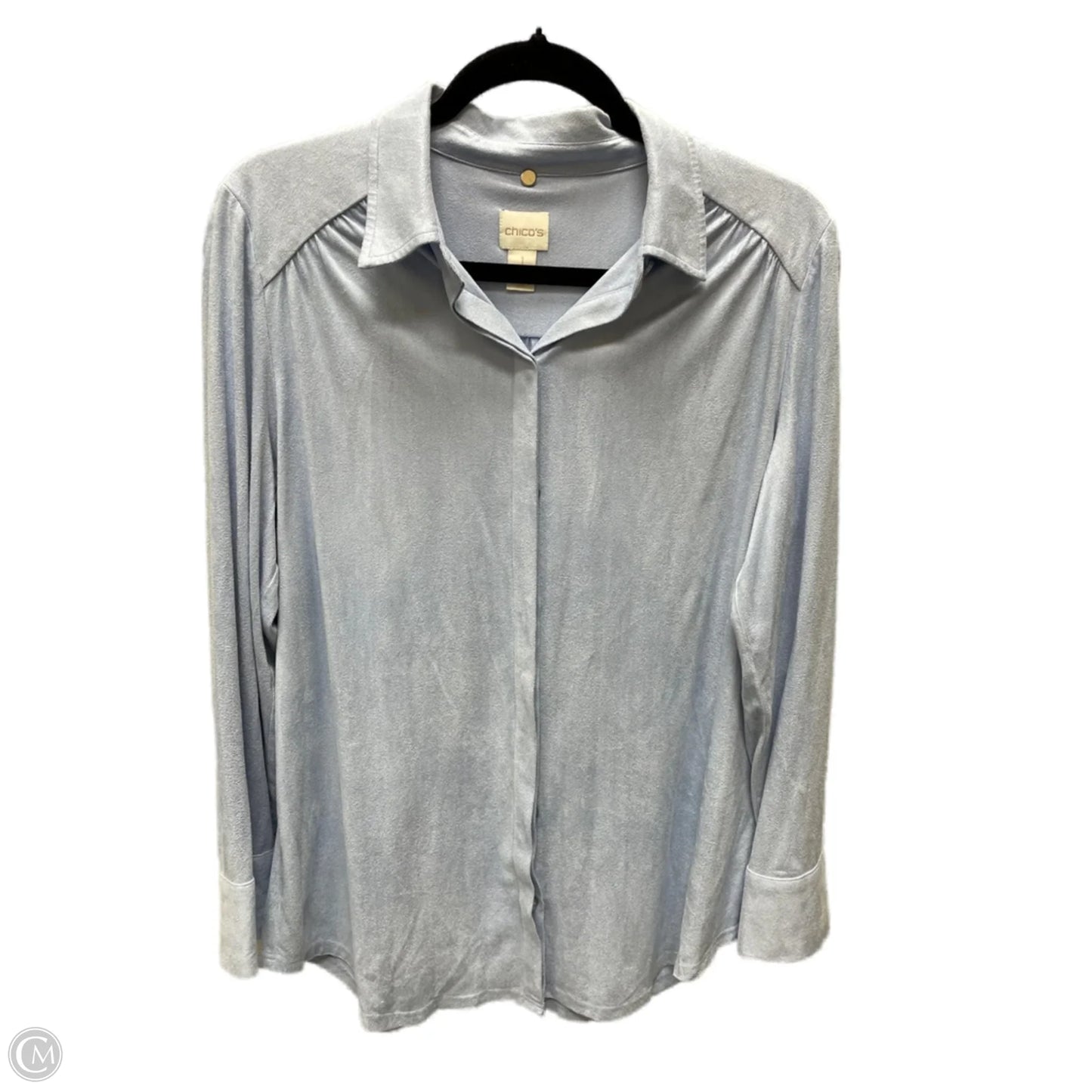 Top Long Sleeve By Chicos In Blue, Size: M