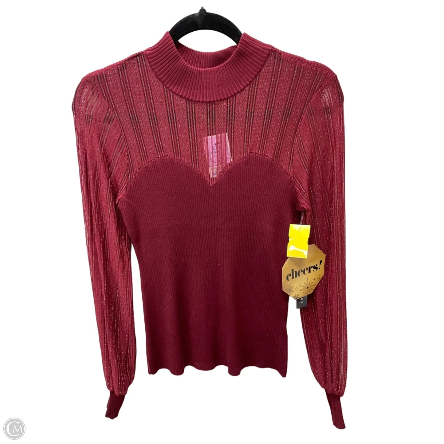 Top Long Sleeve By Absolutely Famous In Red, Size: M