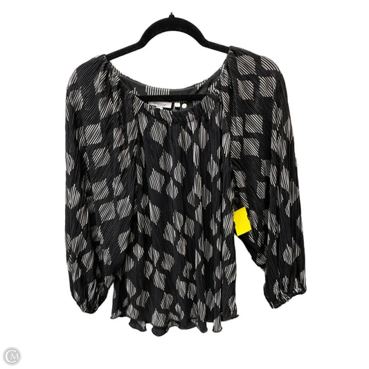 Blouse Long Sleeve By Chicos In Polkadot Pattern, Size: L