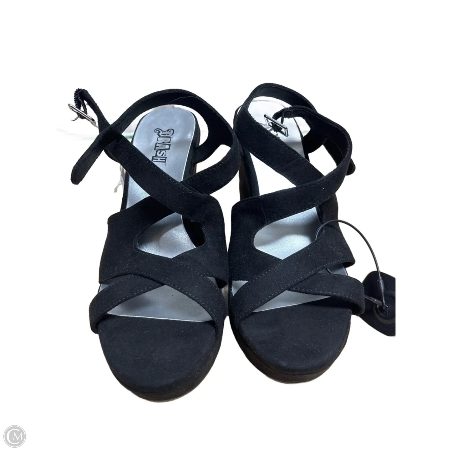 Sandals Heels Wedge By Brash In Black, Size: 8.5