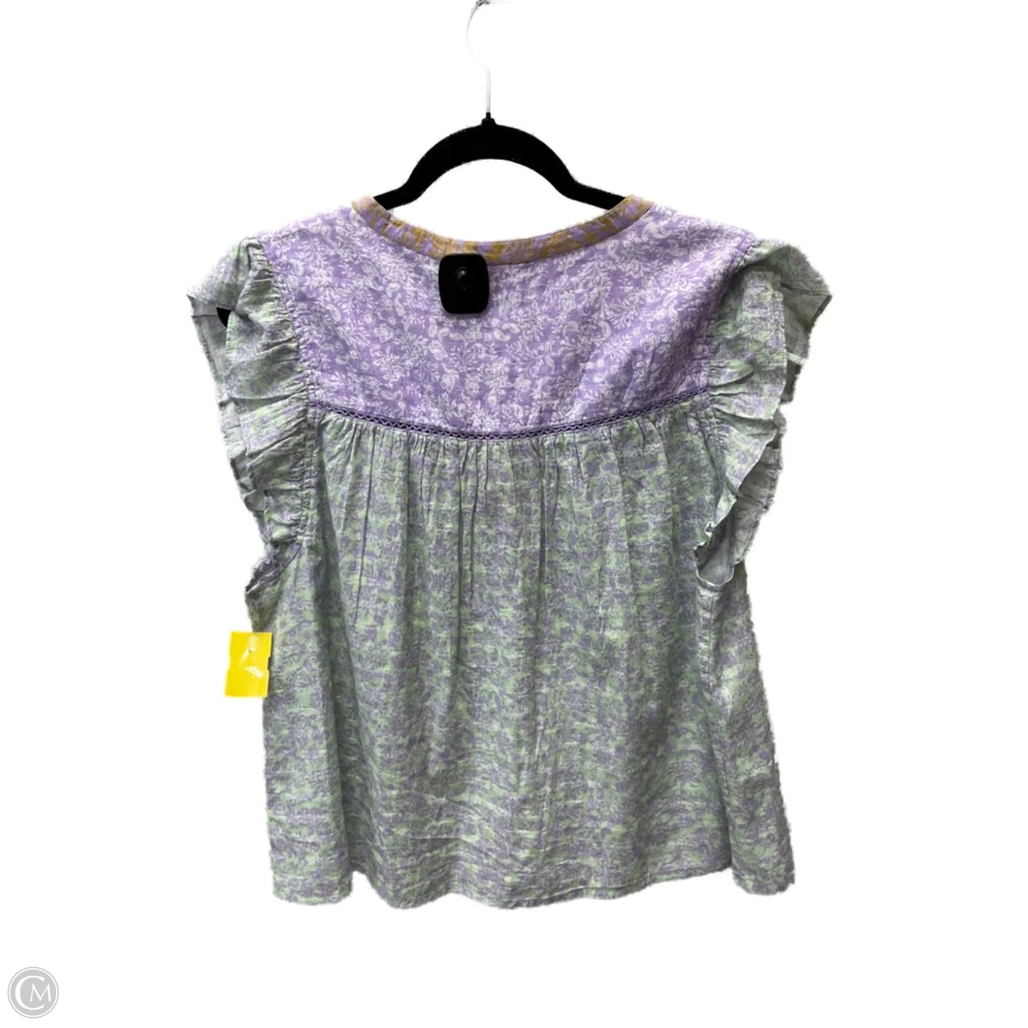 Top Short Sleeve By Roller Rabbit In Green & Purple, Size: Xl