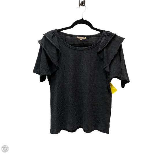 Top Short Sleeve By Lilla P In Black, Size: S