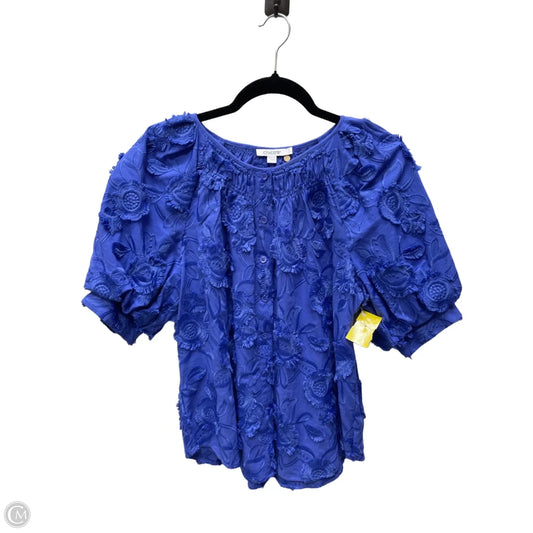 Blouse Short Sleeve By Chicos In Blue, Size: S