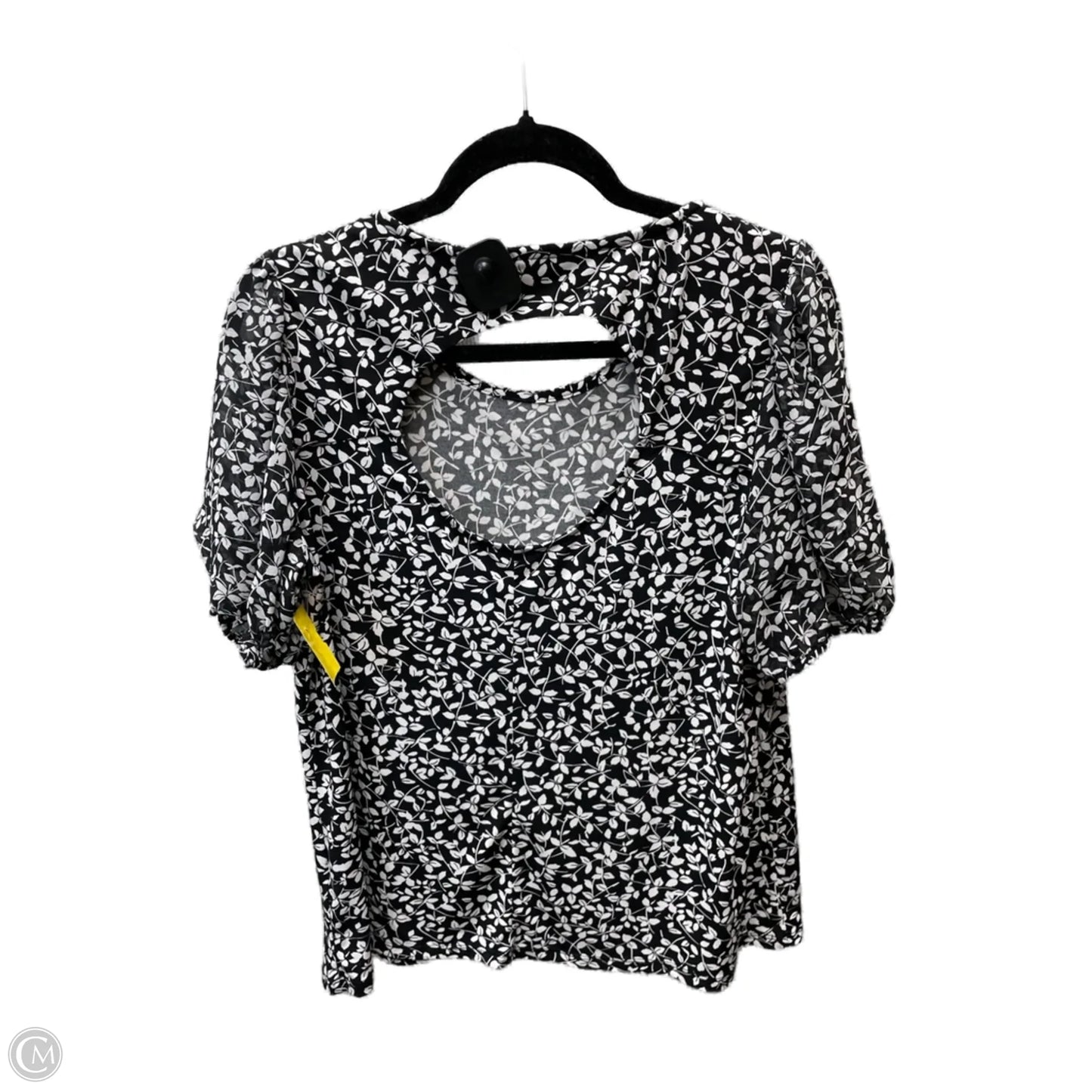 Top Short Sleeve By Cece In Black & White, Size: L