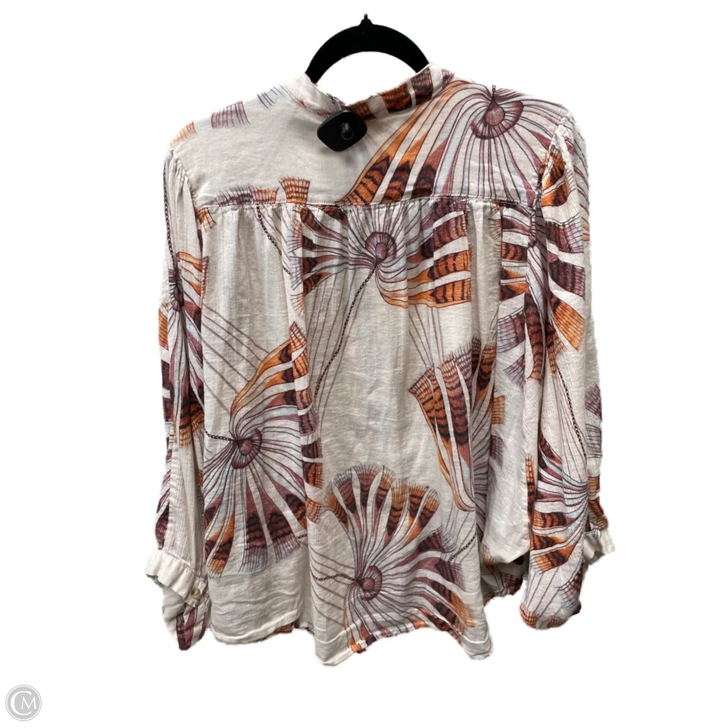 Top Long Sleeve By Pilcro In Orange & Pink, Size: L