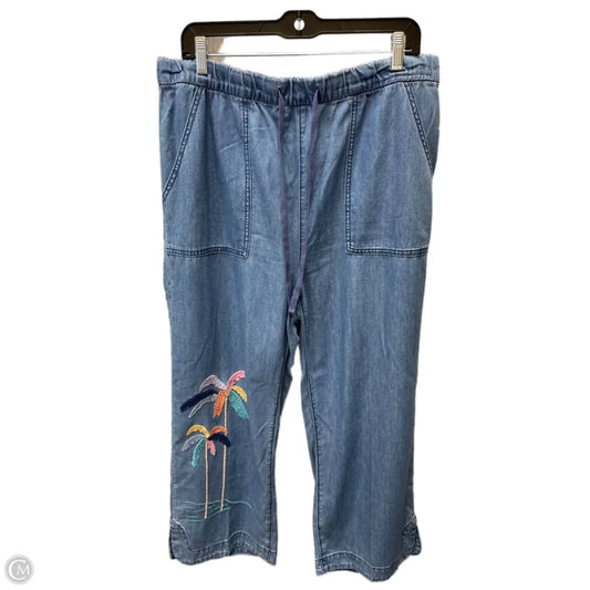 Jeans Wide Leg By Johnny Was In Blue, Size: 16