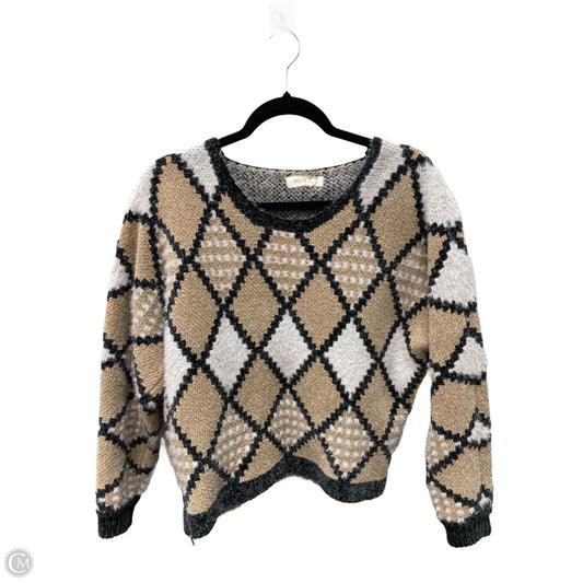 Sweater By Solitaire In Tan & White, Size: S