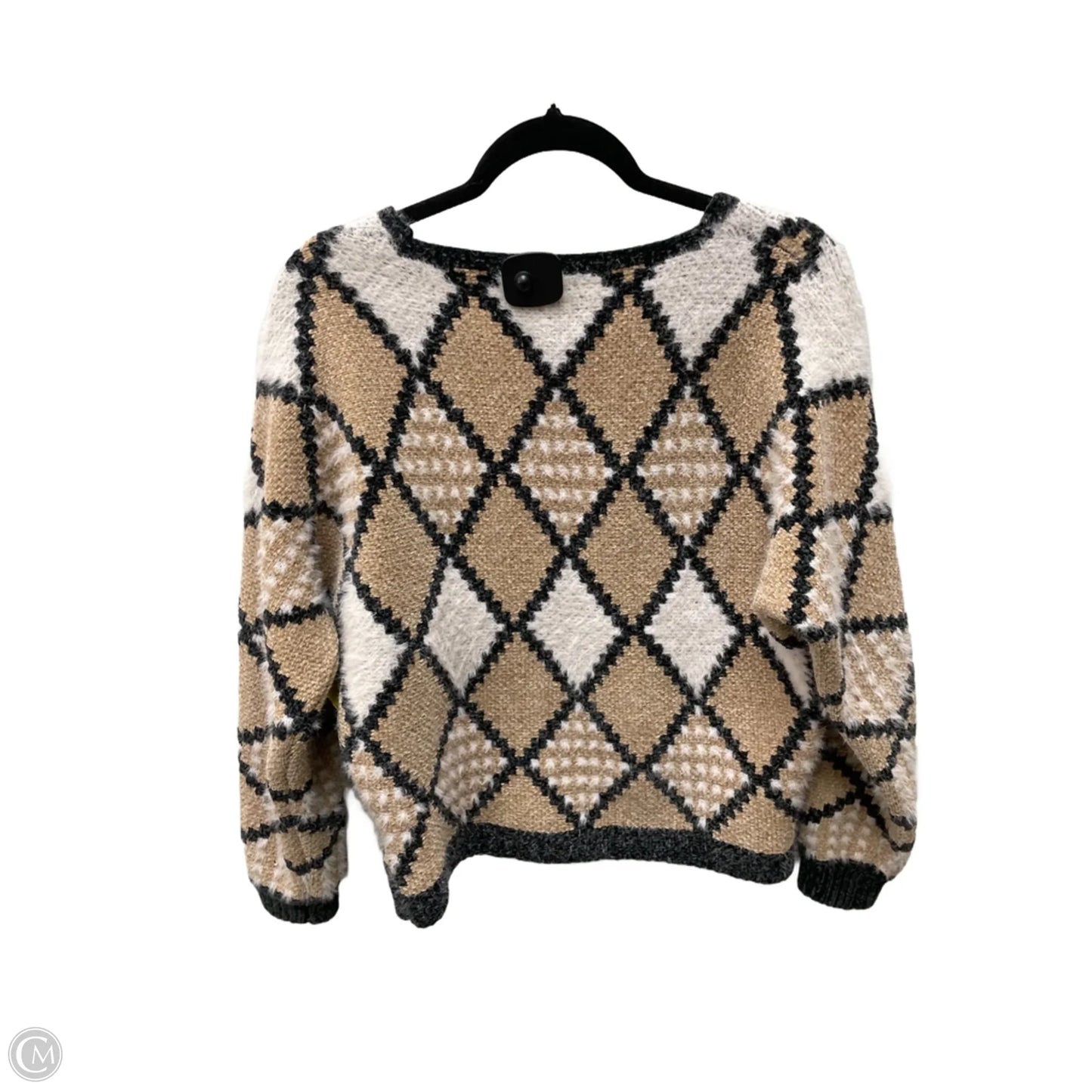 Sweater By Solitaire In Tan & White, Size: S