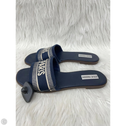 Sandals Flats By Steve Madden In Navy, Size: 9.5