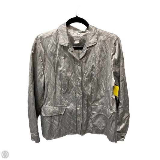 Jacket Other By Chicos In Silver, Size: L
