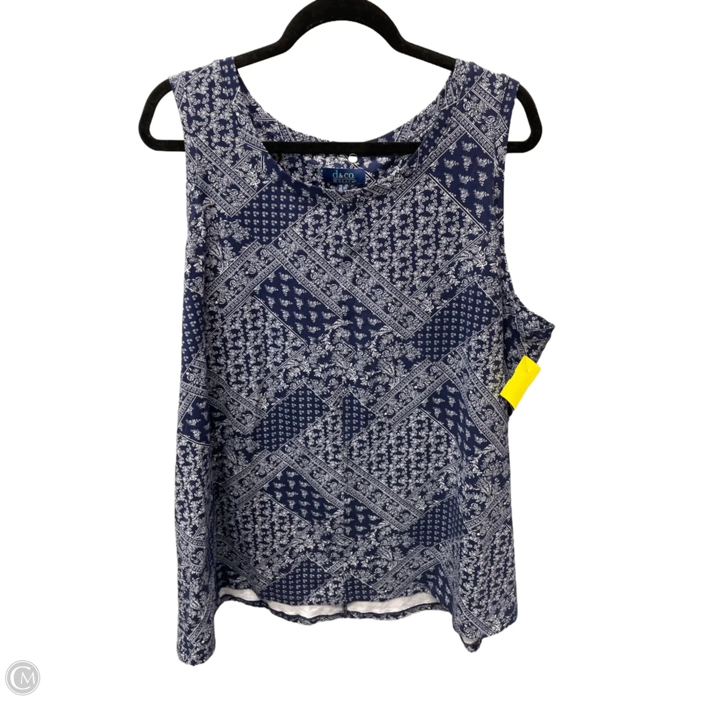 Tank Top By Denim And Co Qvc In Navy, Size: 2x