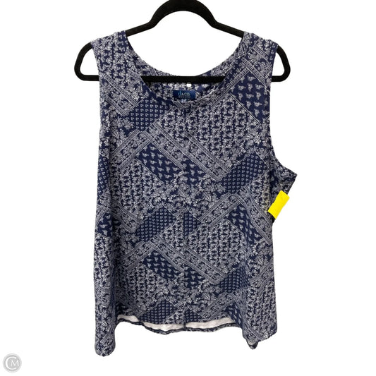 Tank Top By Denim And Co Qvc In Navy, Size: 2x