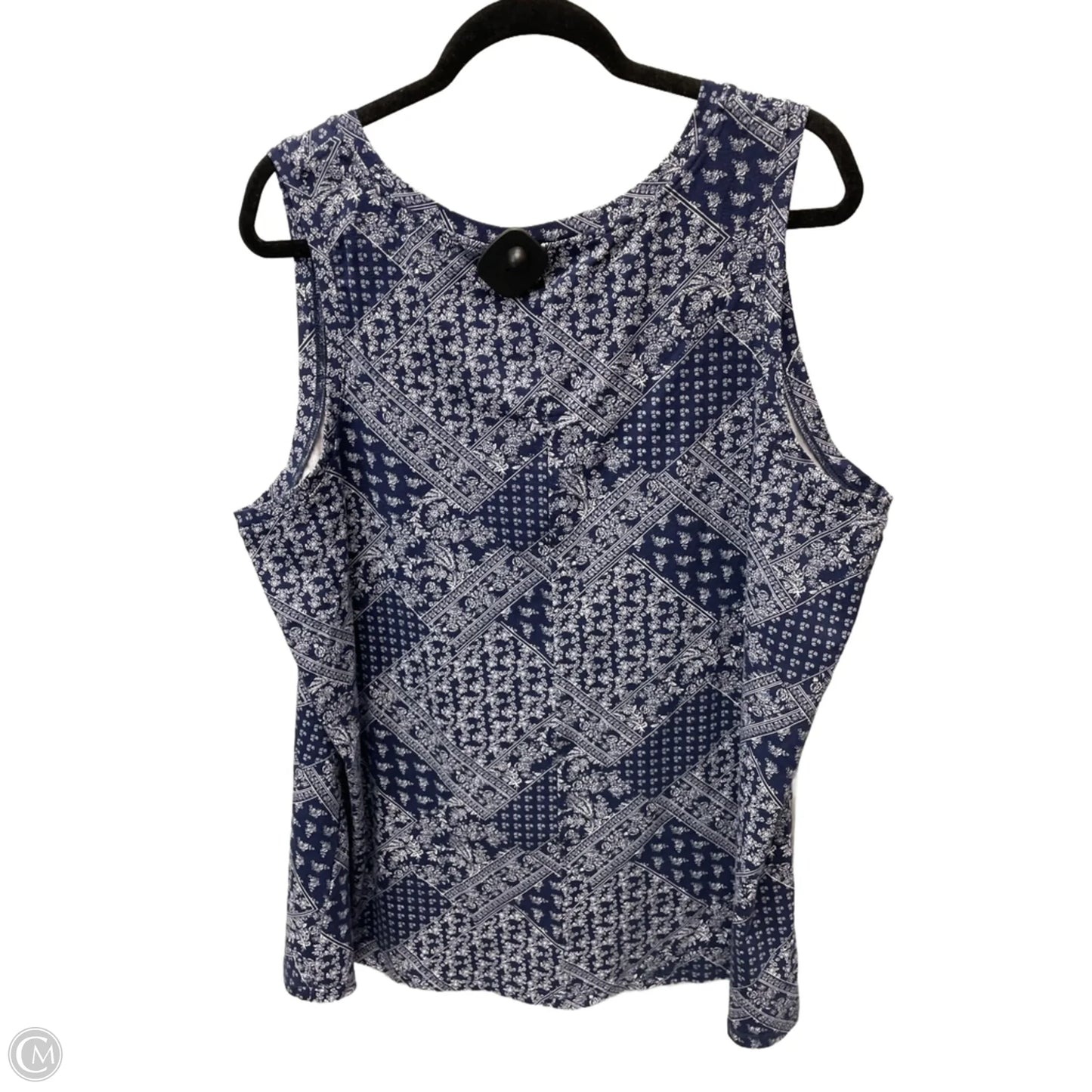 Tank Top By Denim And Co Qvc In Navy, Size: 2x