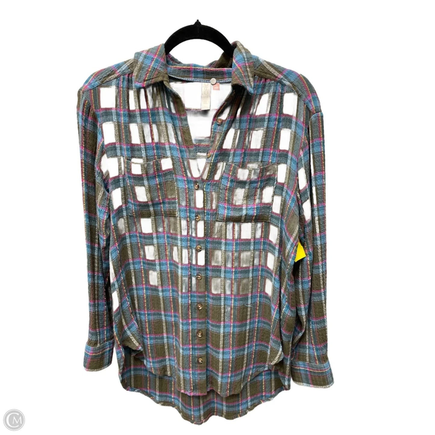 Top Long Sleeve By Pilcro In Plaid Pattern, Size: Xs