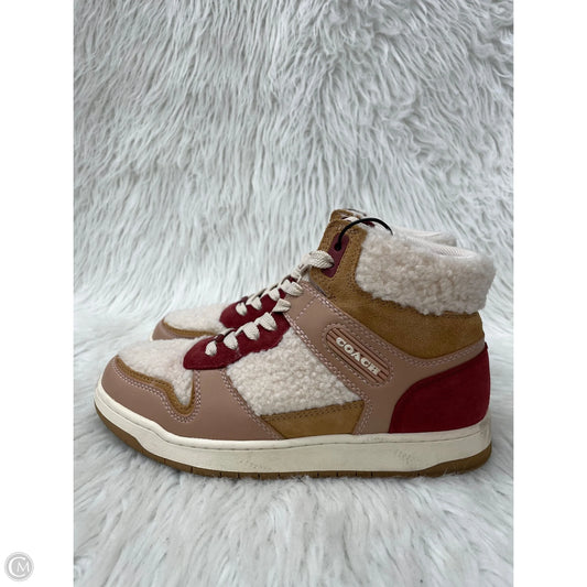 Shoes Designer By Coach In Red & Tan, Size: 7