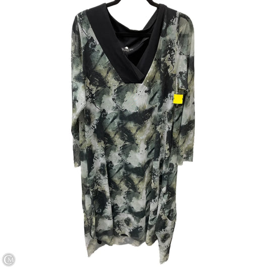 Dress Casual Midi By Lukka In Black & Green, Size: Xl