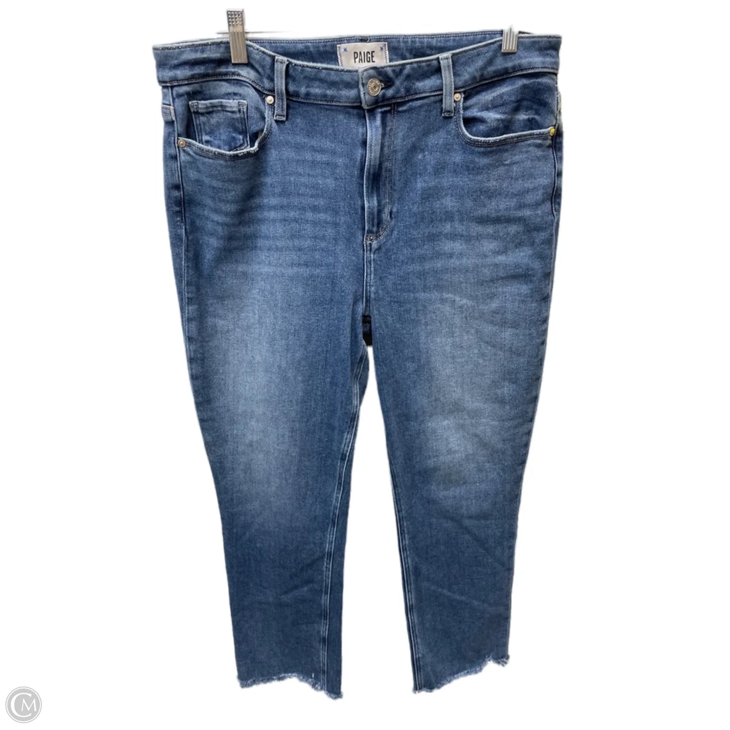 Jeans Cropped By Paige In Blue Denim, Size: 16