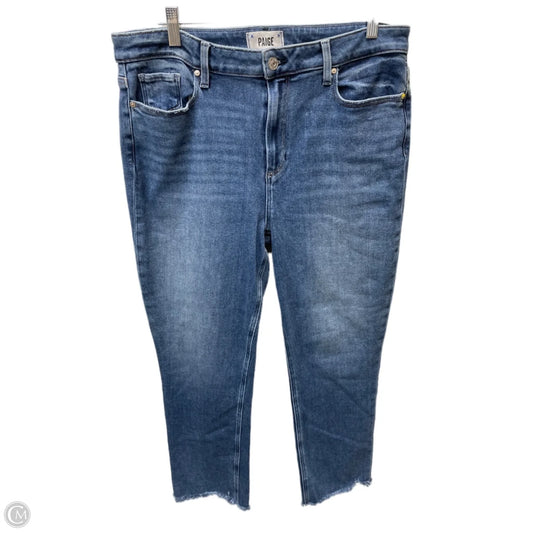 Jeans Cropped By Paige In Blue Denim, Size: 16