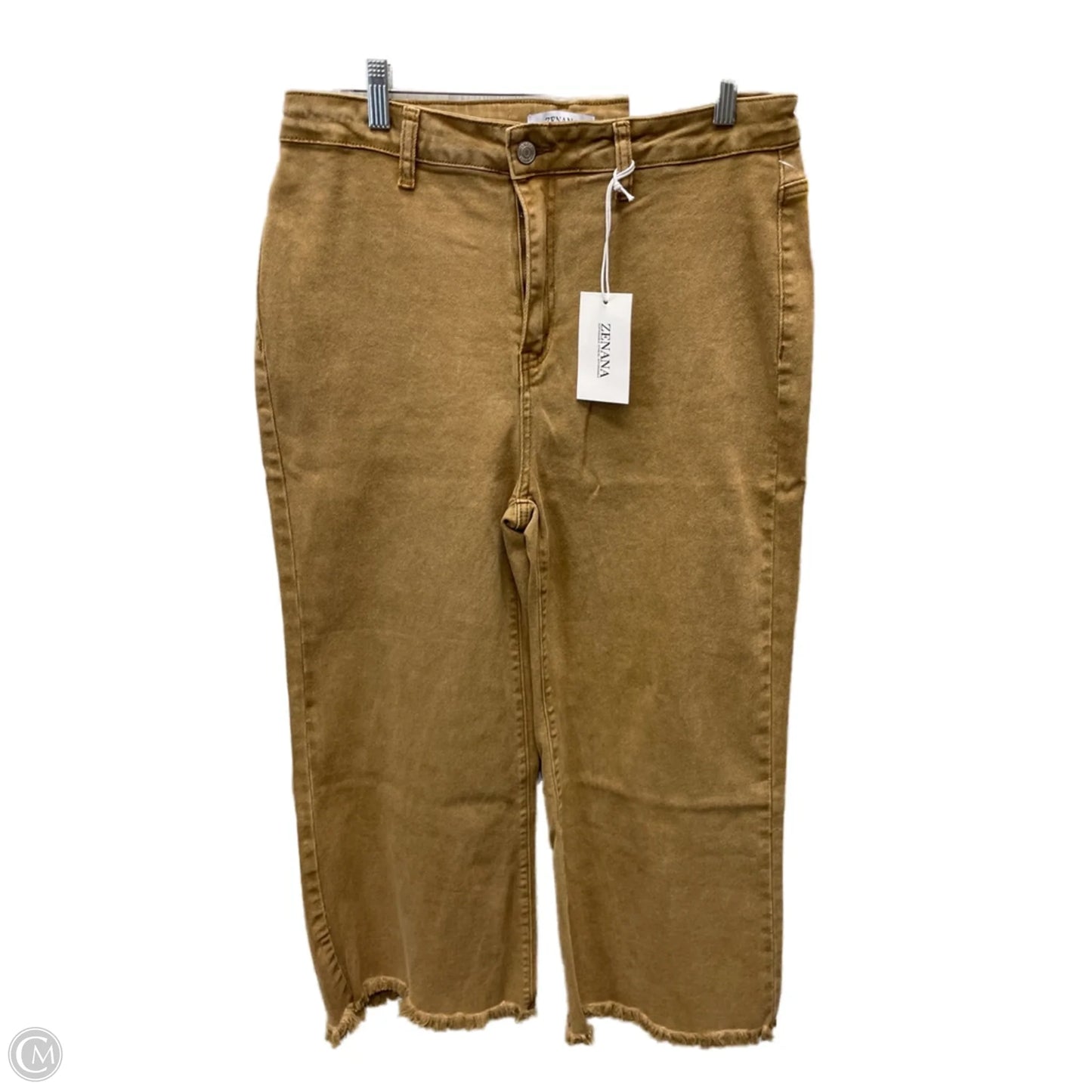 Jeans Cropped By Zenana Outfitters In Tan, Size: 16