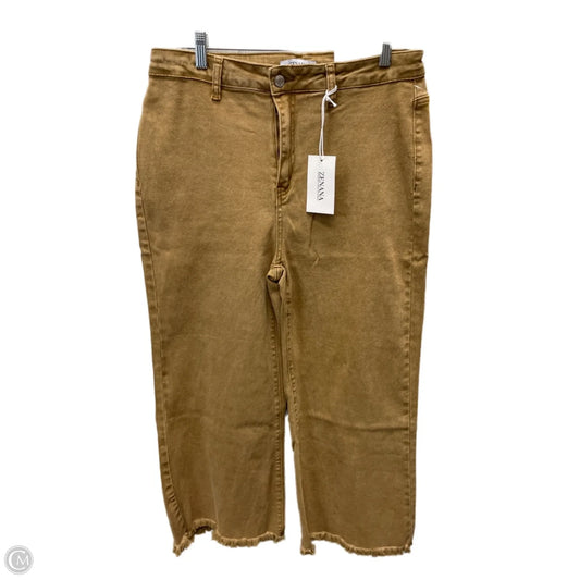 Jeans Cropped By Zenana Outfitters In Tan, Size: 16