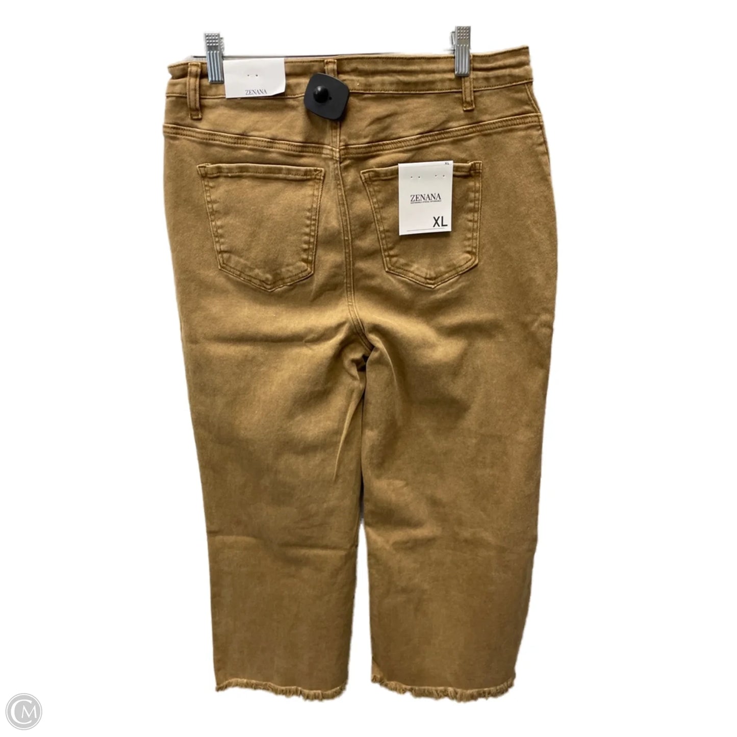 Jeans Cropped By Zenana Outfitters In Tan, Size: 16