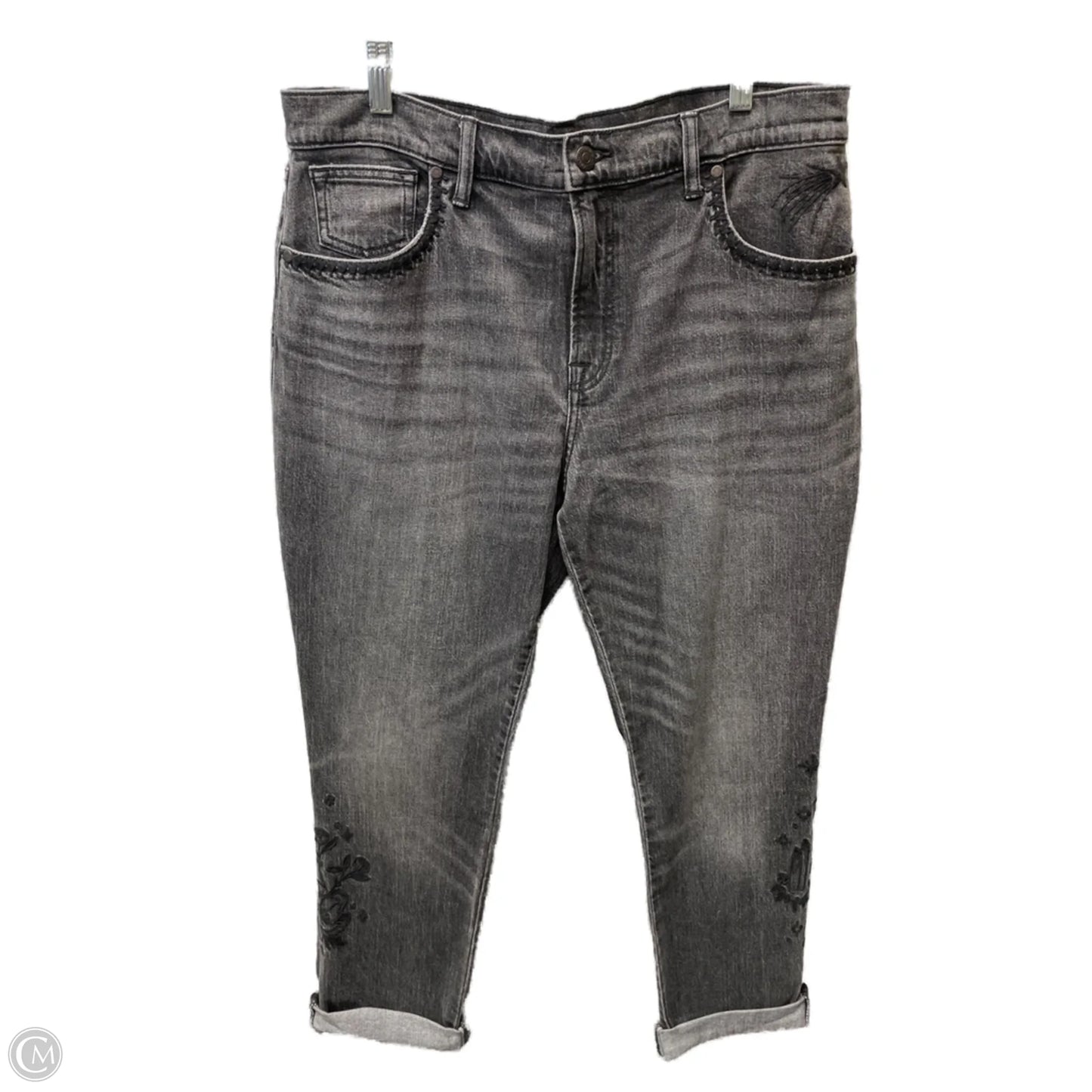 Jeans Boyfriend By Johnny Was In Grey Denim, Size: 14