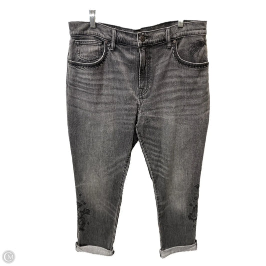 Jeans Boyfriend By Johnny Was In Grey Denim, Size: 14