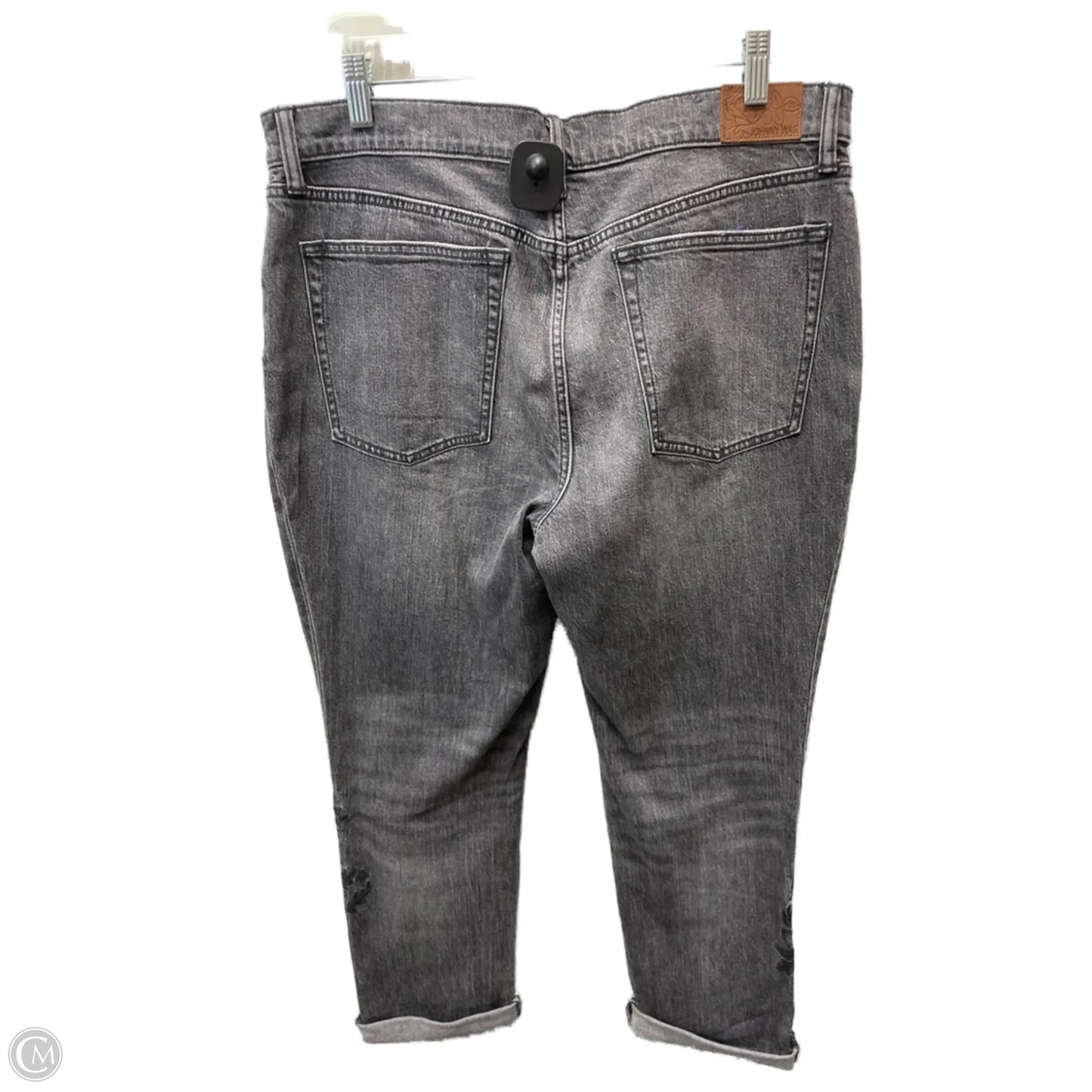 Jeans Boyfriend By Johnny Was In Grey Denim, Size: 14