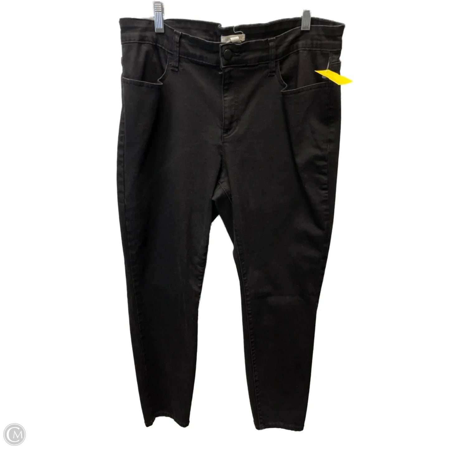 Jeans Skinny By Eileen Fisher In Black Denim, Size: 16