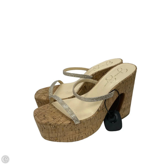 Sandals Heels Platform By Jessica Simpson In Tan, Size: 10