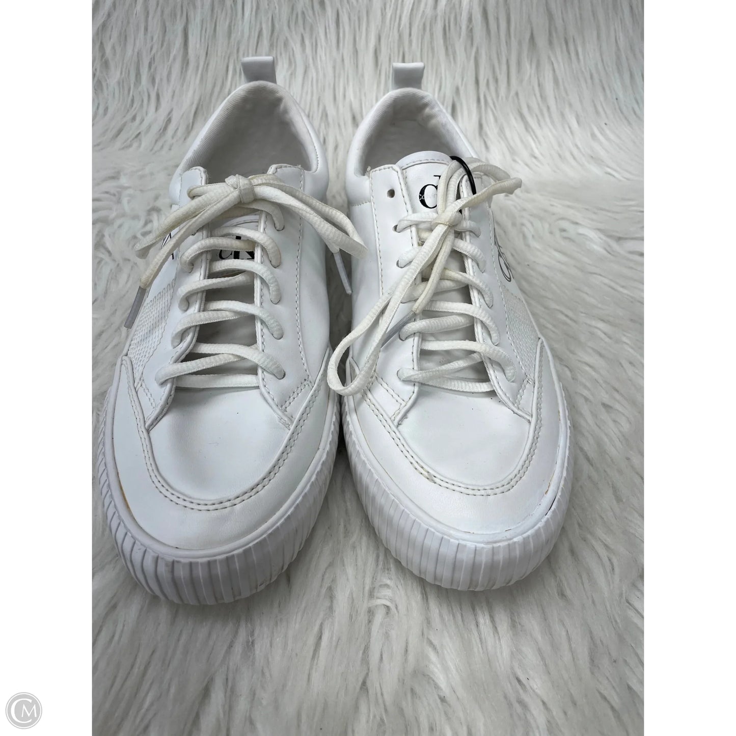 Shoes Sneakers By Calvin Klein In Cream, Size: 8