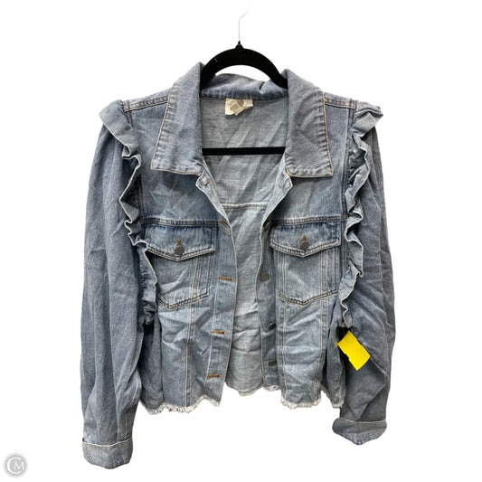 Jacket Denim By Bibi In Blue Denim, Size: S