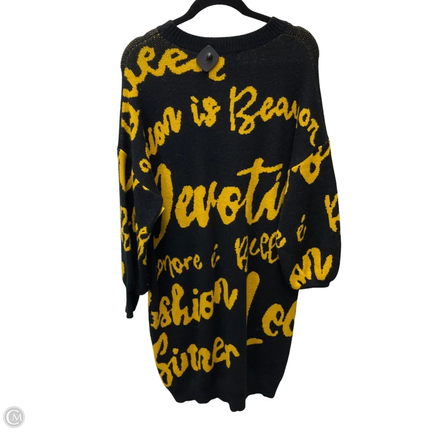 Dress Sweater By Clothes Mentor In Black & Yellow, Size: L