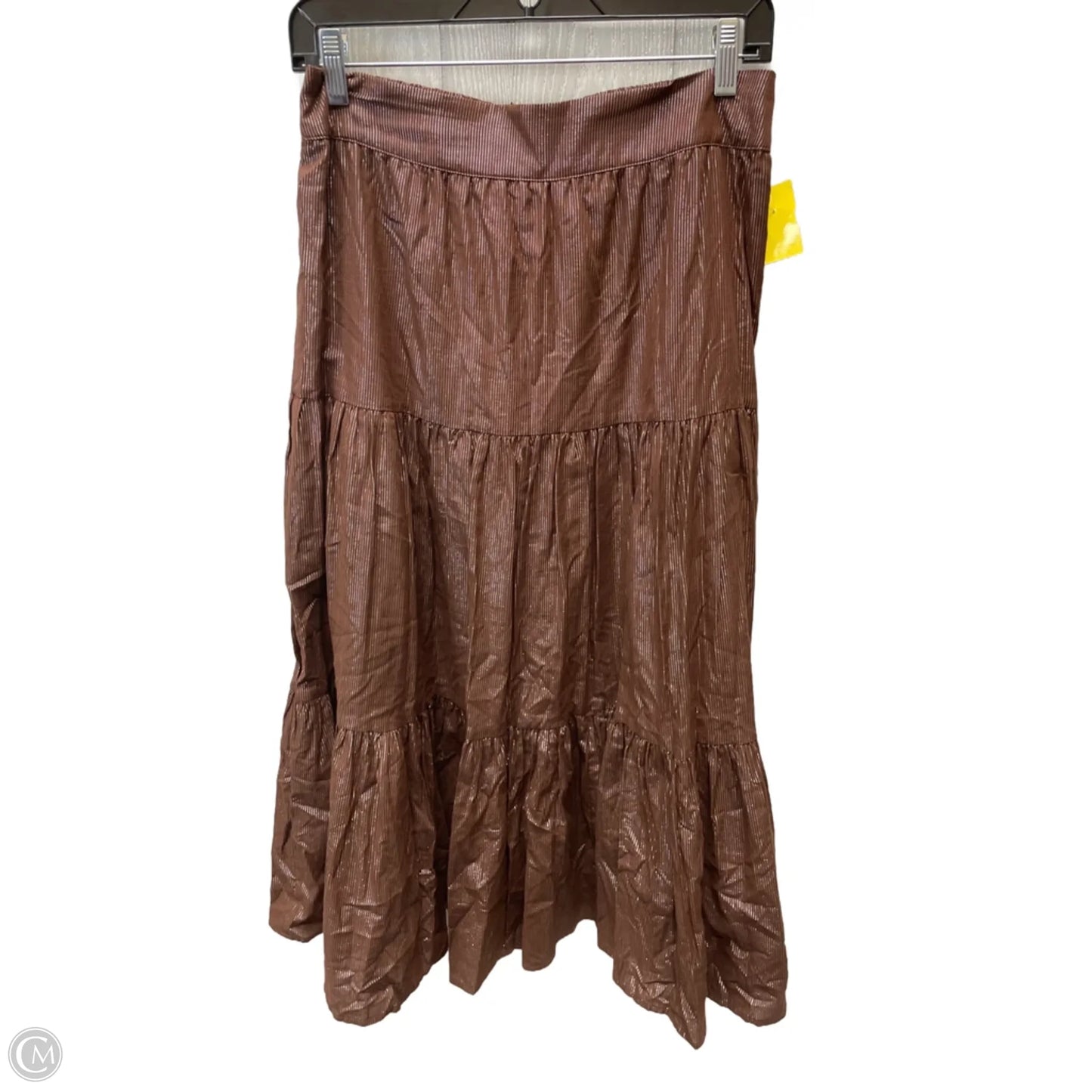 Skirt Midi By Lc Lauren Conrad In Brown & Silver, Size: 8