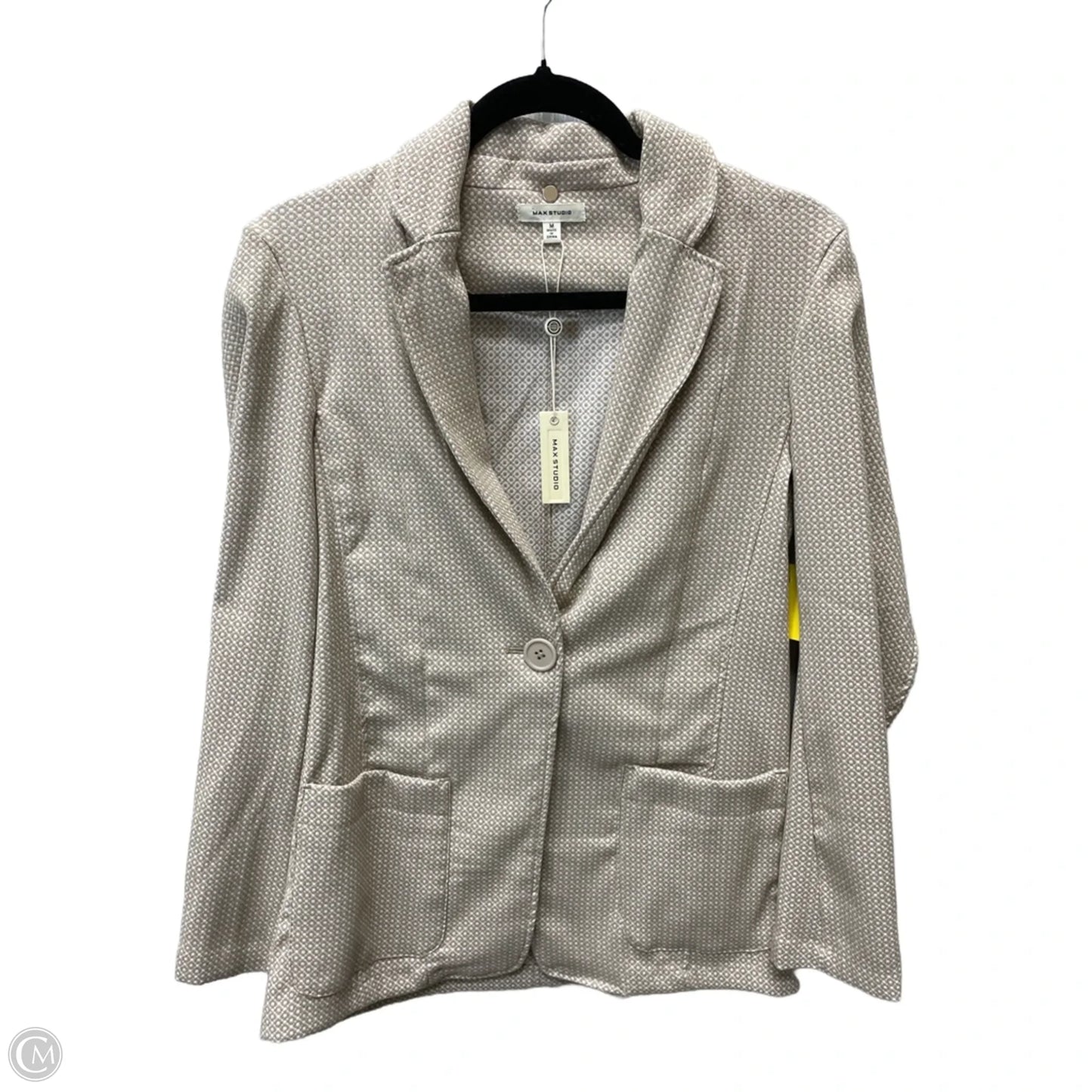 Blazer By Max Studio In Tan & White, Size: M