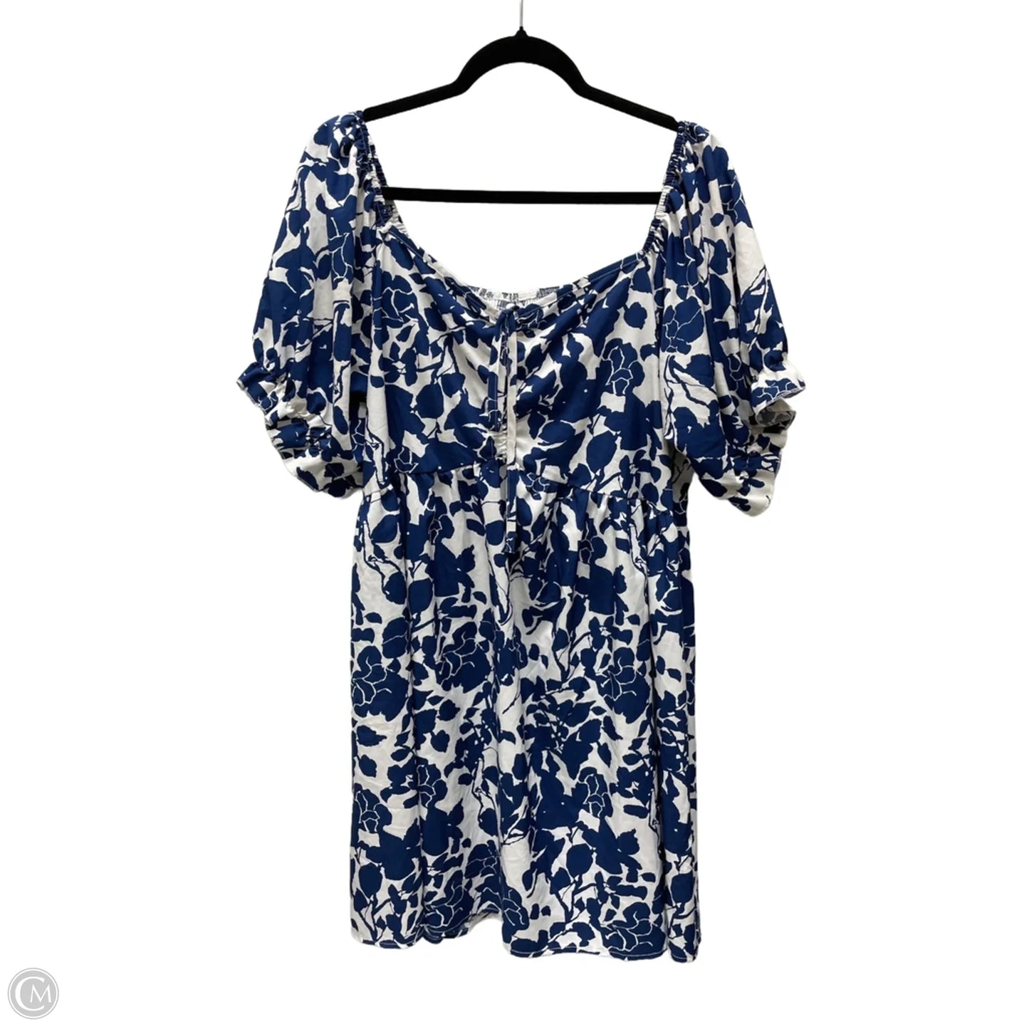 Dress Casual Short By Clothes Mentor In Blue & White, Size: 4x