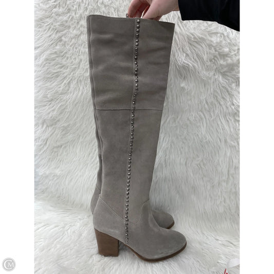 Boots Knee Heels By Diba In Grey, Size: 7.5