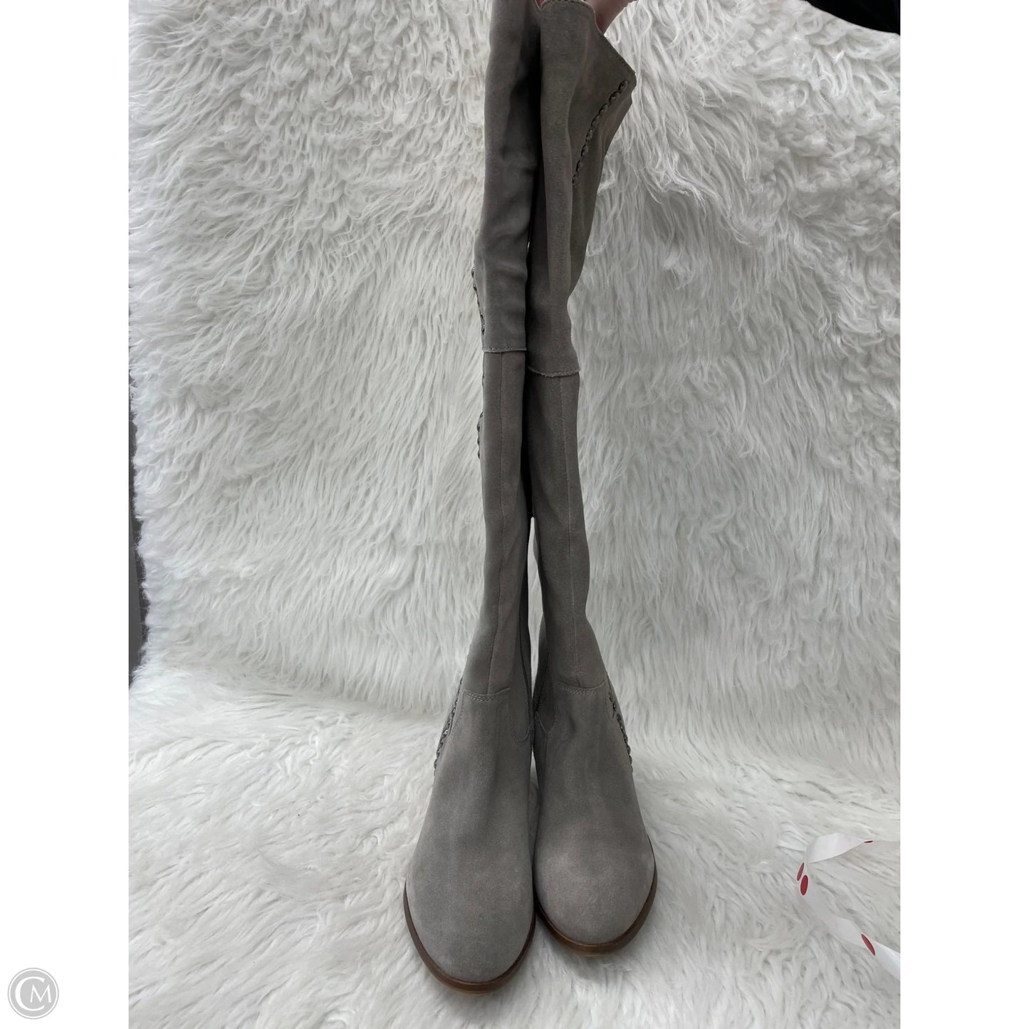 Boots Knee Heels By Diba In Grey, Size: 7.5