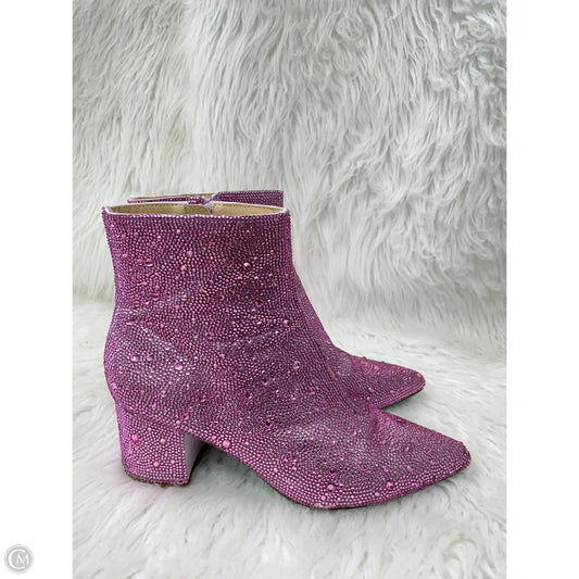 Boots Ankle Heels By Betsey Johnson In Pink, Size: 7.5
