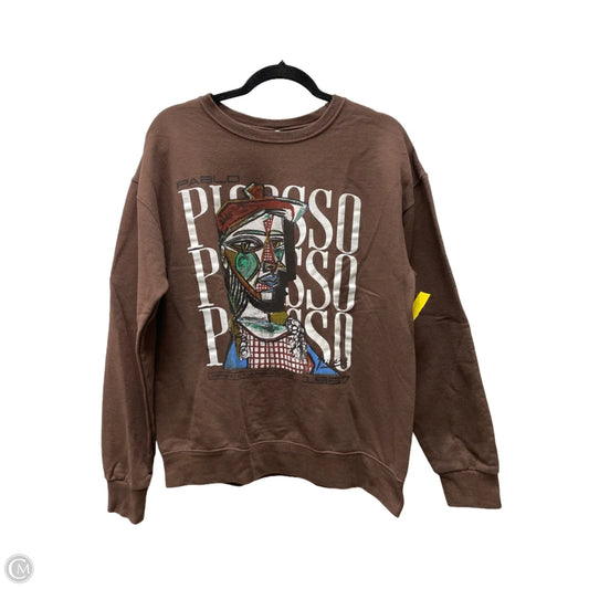 Sweatshirt Crewneck By Clothes Mentor In Brown, Size: M