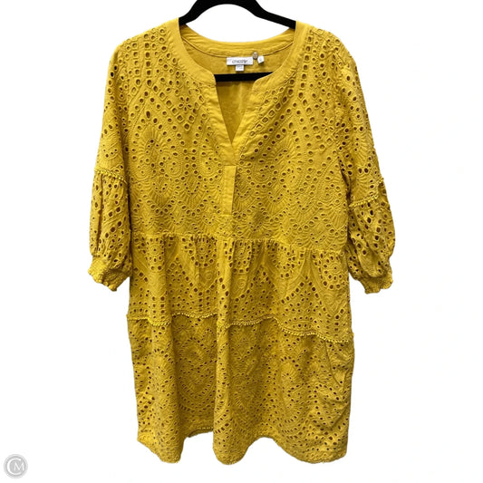 Dress Casual Short By Chicos In Yellow, Size: Xl