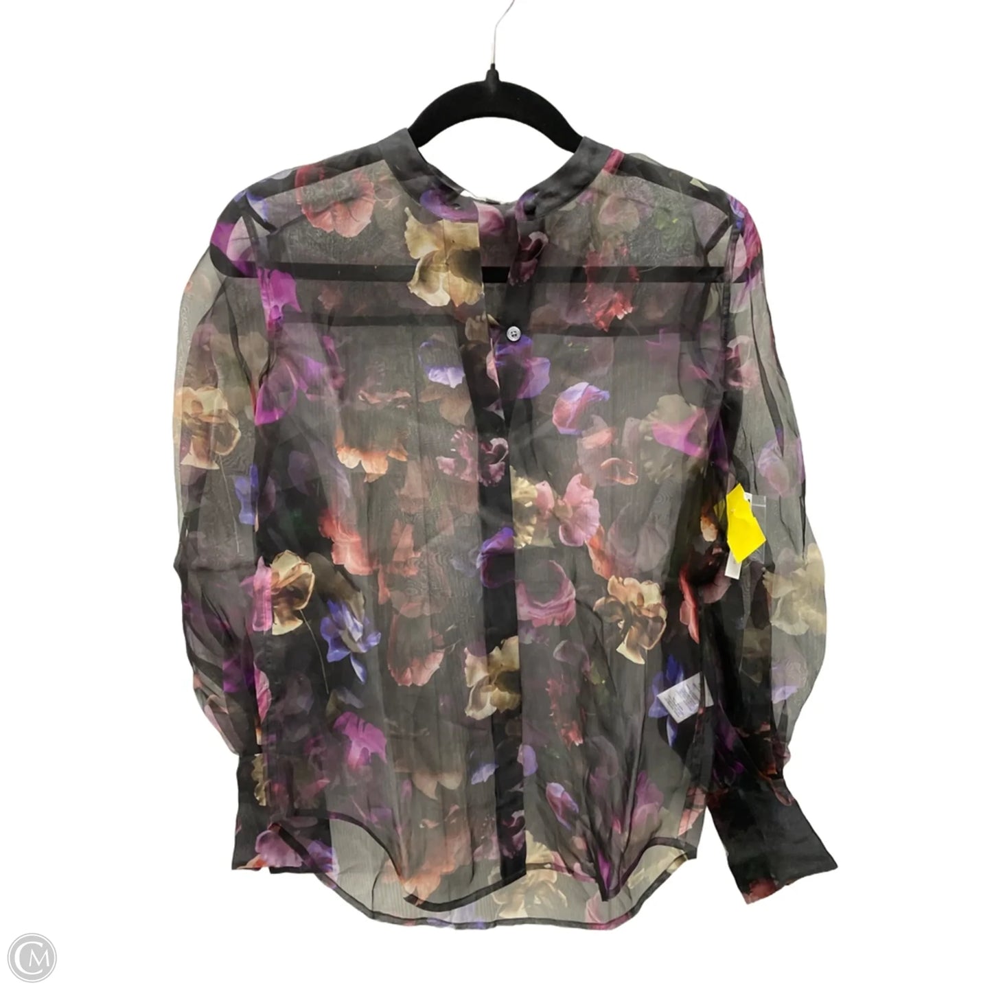 Blouse Long Sleeve By Equipment In Floral Print, Size: Xs