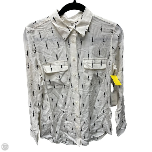 Blouse Long Sleeve By Equipment In Cream, Size: S