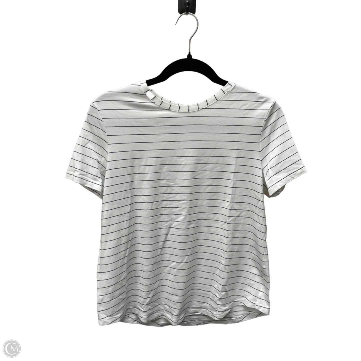 Athletic Top Short Sleeve By Lululemon In Striped Pattern, Size: M