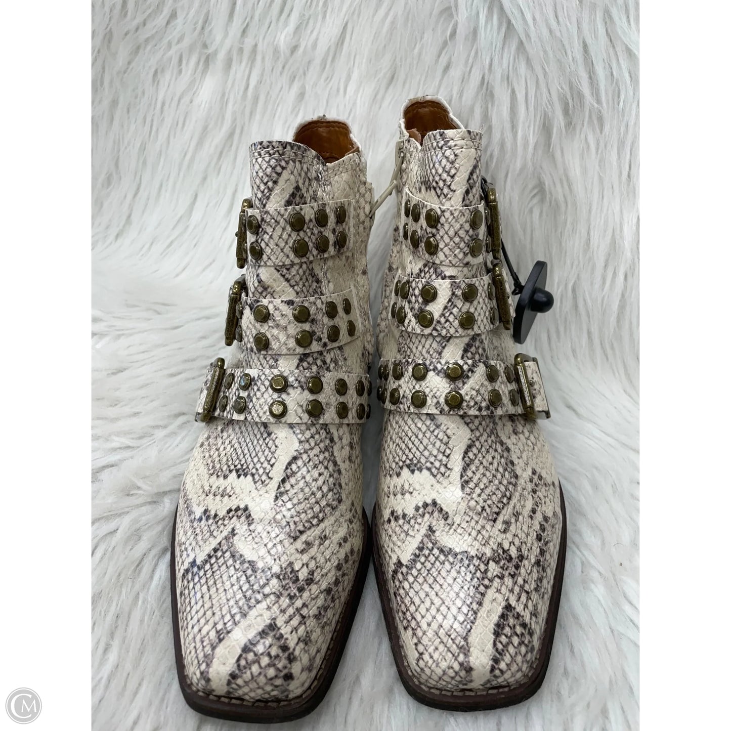 Boots Ankle Heels By Zodiac In Snakeskin Print, Size: 8.5