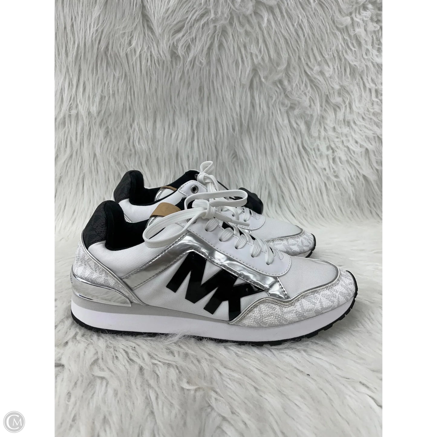 Shoes Designer By Michael Kors In Silver & White, Size: 7.5