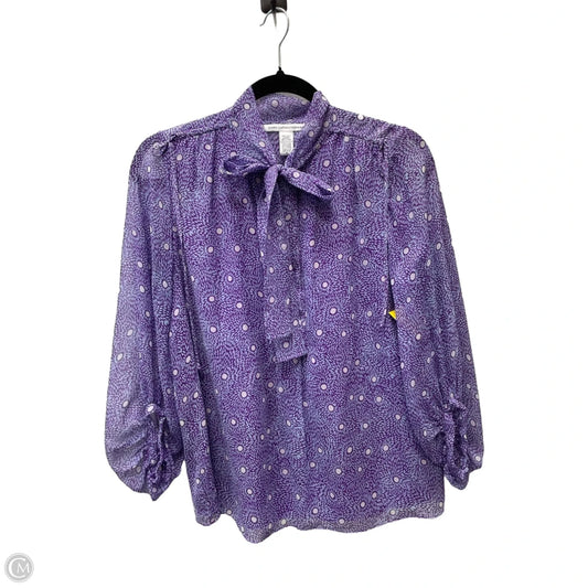 Blouse Designer By Diane Von Furstenberg In Blue & Purple, Size: M