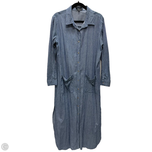 Dress Casual Maxi By MIRACLE BERRY In Blue & White, Size: L