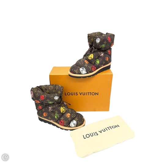 Boots Luxury Designer By Louis Vuitton In Multi-colored, Size: 8.5
