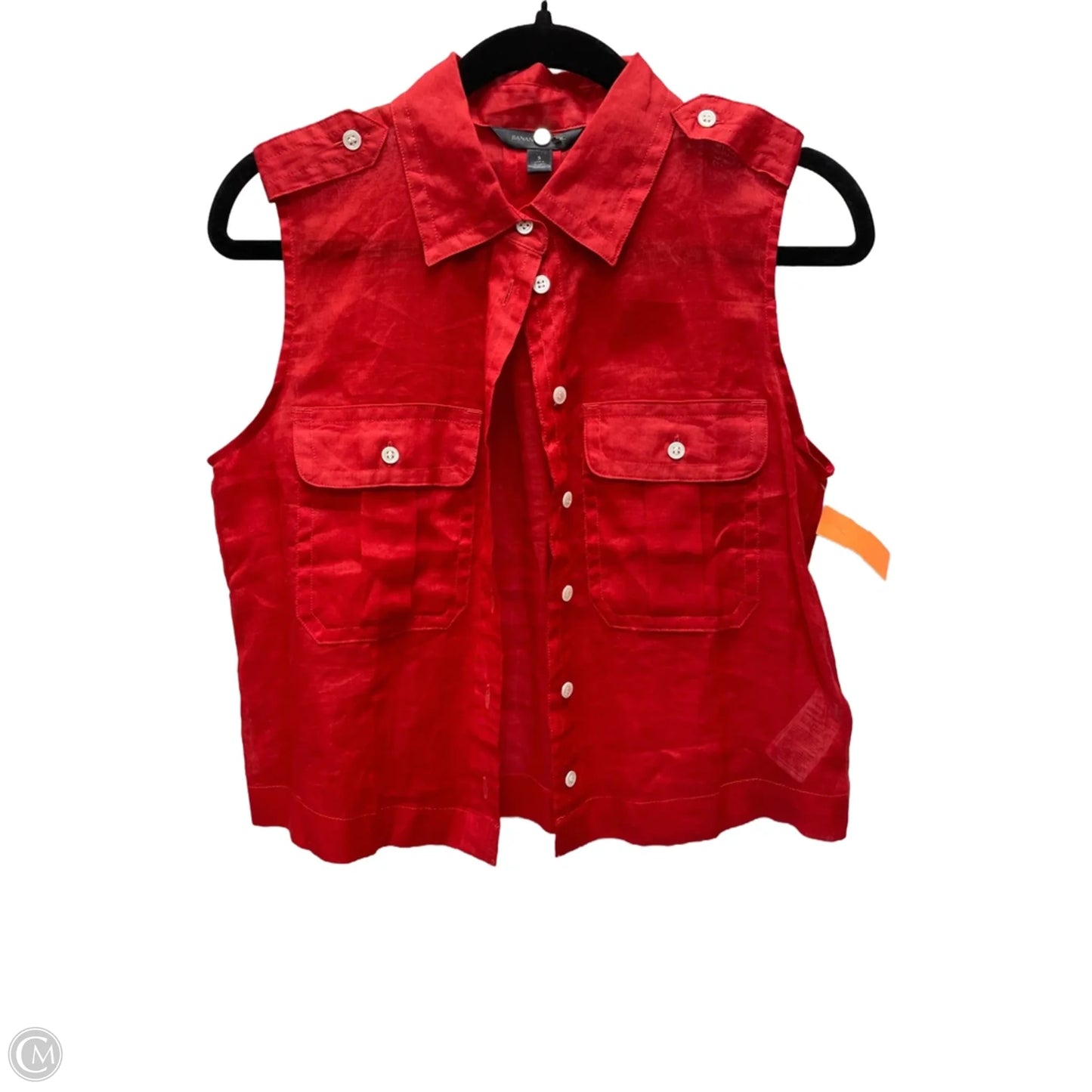 Top Sleeveless By Banana Republic In Red, Size: S